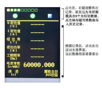 单相电能表现场校验仪数据界面