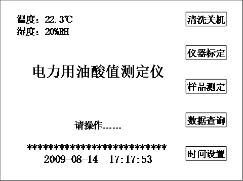 全自动酸值测试仪主界面